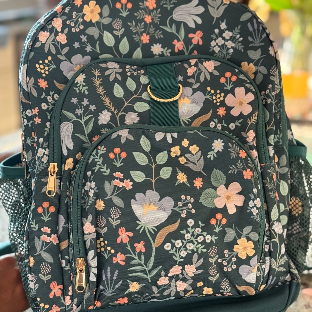 Pottery Barn - Floral Green Backpack with lunch box